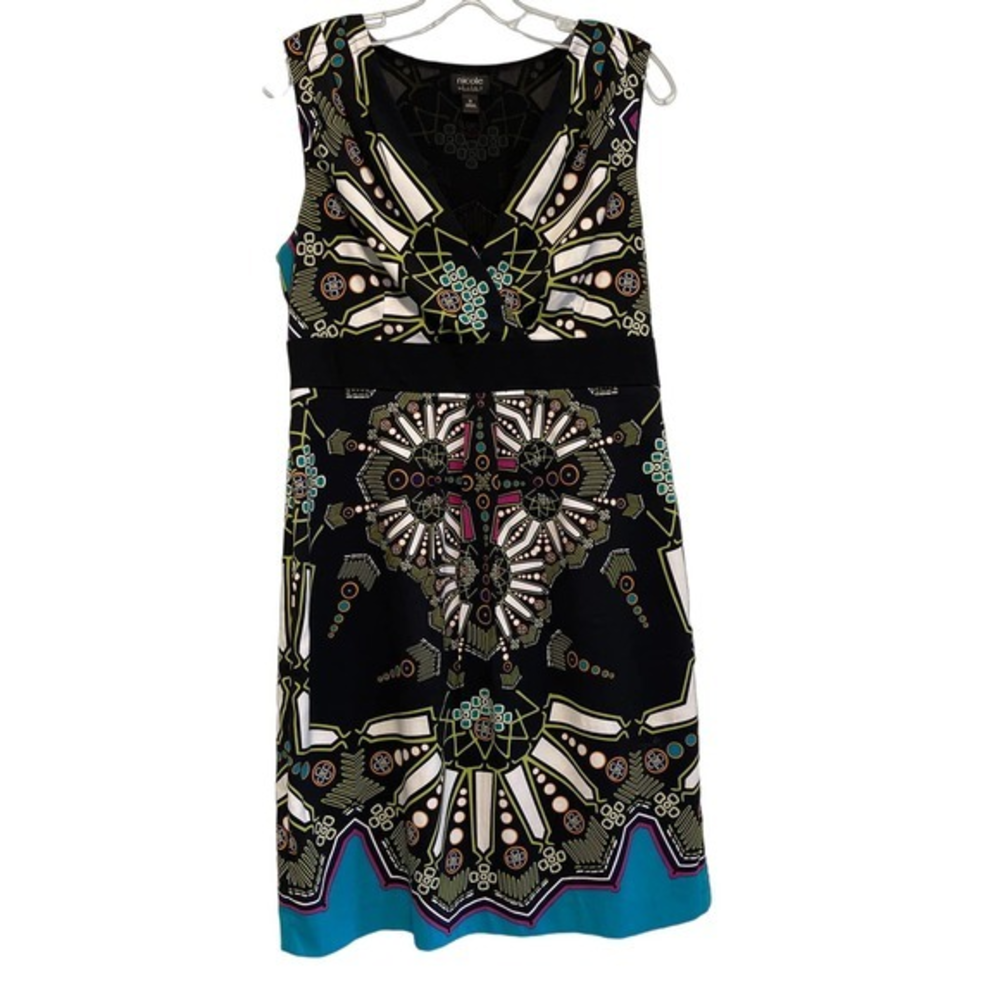 Nicole by Nicole Miller Sleeveless Lined V Neck Dress Size 12‎ Preowned